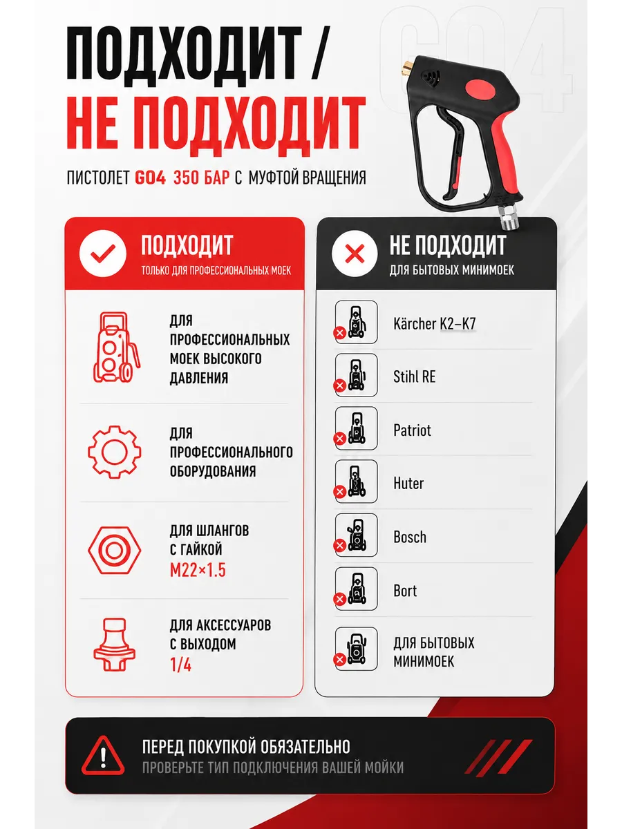 Пистолет высокого давления G04 с муфтой вращения — фото 5